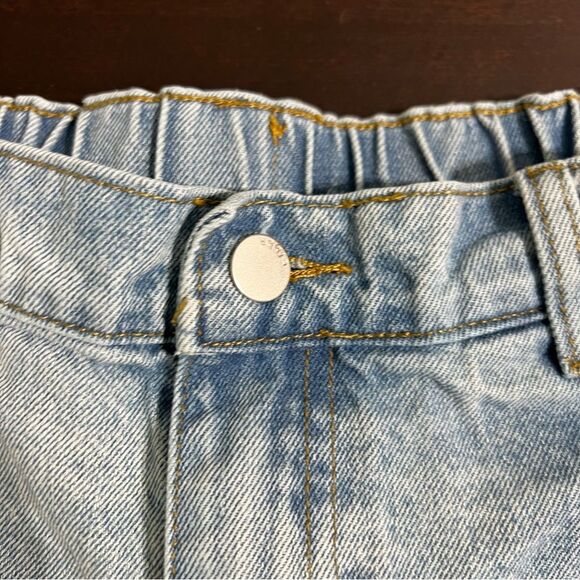 Cider Denim Shorts Sky Blue Pleated High Waist L Wide Leg Vibe - Picture 6 of 11